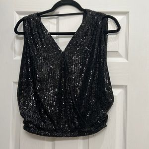 Black Boutique Sequin Top